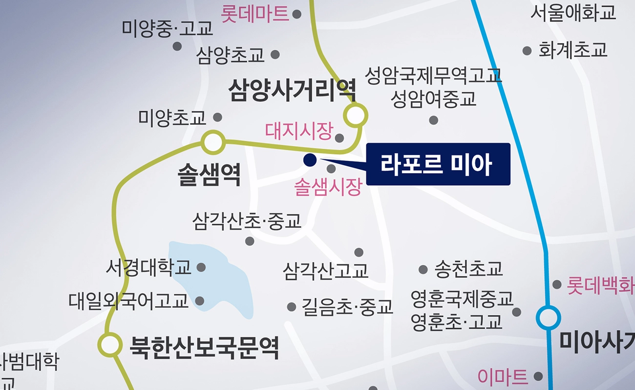 미아 삼양사거리 최중심부